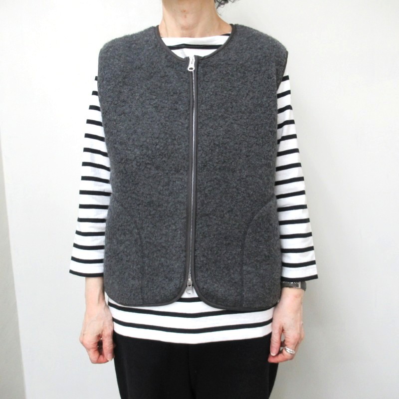 DAYS　ウールリッチパイル　ZIP-UPベスト　CH08【日本製】